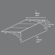 Palram - Canopia Venus 1350 Door Canopy Dimensions