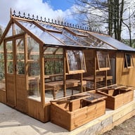 Swallow Raven 8x10 Greenhouse with 6ft Shed Oiled