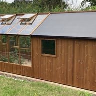 Swallow Raven 8x10 Greenhouse with 8ft Shed Oiled