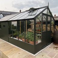 Swallow Raven 8x8 Greenhouse with 10ft Shed Olive
