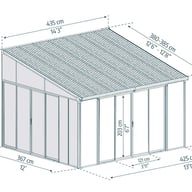 Palram Canopia SanRemo 4m x 4.3m White dimensions