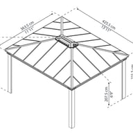 Palram Canopia Dallas 4300 Rectangular Garden Gazebo Dimensions