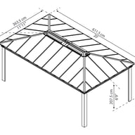 Palram Canopia Dallas 6100 Rectangular Garden Gazebo Dimensions