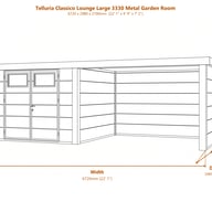 Telluria Classico Lounge Large 3330 Metal Garden Room dimensions diagram