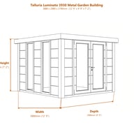 Telluria Luminato 3930 Metal Garden Building dimensions diagram