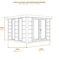 Telluria Luminato 5436 Metal Garden Building dimensions diagram
