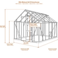 Elite Belmont 8x10 greenhouse dimensions diagram
