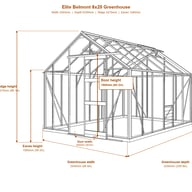 Elite Belmont 8x20 greenhouse dimensions diagram