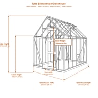 Elite Belmont 8x4 greenhouse dimensions diagram