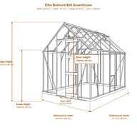 Elite Belmont 8x6 greenhouse dimensions diagram