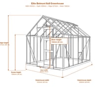 Elite Belmont 8x8 greenhouse dimensions diagram