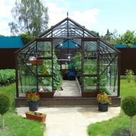 Elite Classique 18x12 Greenhouse in Brown Entrance