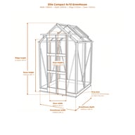Elite Compact 4x10 greenhouse dimensions diagram