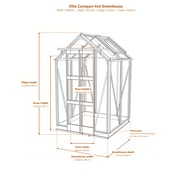 Elite Compact 4x4 greenhouse dimensions diagram