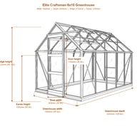Elite Craftsman 6x10 greenhouse dimensions diagram