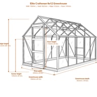 Elite Craftsman 6x12 greenhouse dimensions diagram