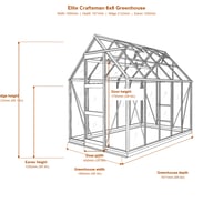 Elite Craftsman 6x6 greenhouse dimensions diagram