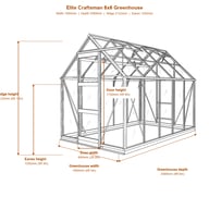 Elite Craftsman 8x6 greenhouse dimensions diagram