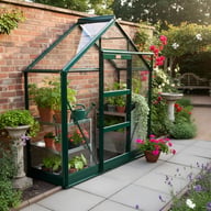 Elite High Eave 6x2 Lean To Greenhouse Powder Coated Green