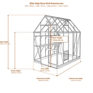 Elite High Eave 6x4 greenhouse dimensions diagram