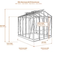 Elite Sanctuary 6x10 greenhouse dimensions diagram
