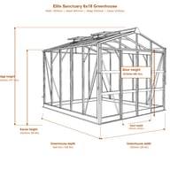 Elite Sanctuary 6x18 greenhouse dimensions diagram