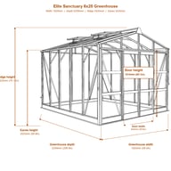 Elite Sanctuary 6x20 greenhouse dimensions diagram