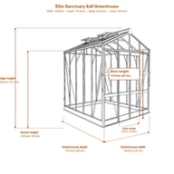 Elite Sanctuary 6x6 greenhouse dimensions diagram