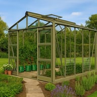 Elite Sanctuary 8 8x10 Greenhouse in Olive Green Colour