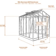 Elite Sanctuary 8x6 greenhouse dimensions diagram