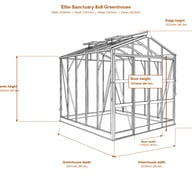 Elite Sanctuary 8x8 greenhouse dimensions diagram