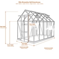 Elite Streamline 5x6 greenhouse dimensions diagram