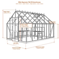Elite Supreme 10x10 greenhouse dimensions diagram