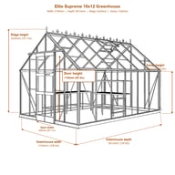 Elite Supreme 10x12 greenhouse dimensions diagram