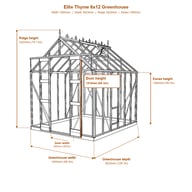 Elite Thyme 6x12 greenhouse dimensions diagram