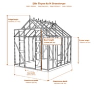 Elite Thyme 6x14 greenhouse dimensions diagram