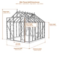 Elite Thyme 6x20 greenhouse dimensions diagram