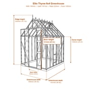 Elite Thyme 6x4 greenhouse dimensions diagram