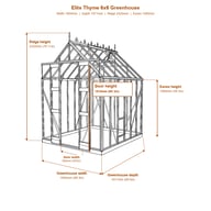 Elite Thyme 6x6 greenhouse dimensions diagram