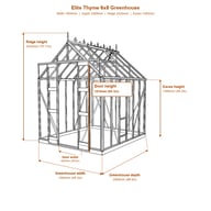 Elite Thyme 6x8 greenhouse dimensions diagram