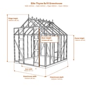 Elite Thyme 8x10 greenhouse dimensions diagram