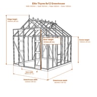 Elite Thyme 8x12 greenhouse dimensions diagram