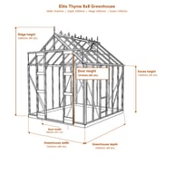Elite Thyme 8x8 greenhouse dimensions diagram