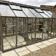 Elite Titan 700 14x7 greenhouse installed, long side view