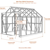Elite Titan 700 8x7 greenhouse dimensions diagram