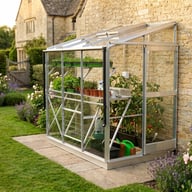 elite windsor lean to greenhouse 4x6 silver