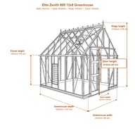 Elite Zenith 800 12x8 greenhouse dimensions diagram