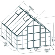 Balance 10x12 Silver Polycarbonate Greenhouse dimensions