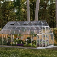 Balance 10x16 Silver Polycarbonate Greenhouse in a garden setting