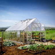 Balance 10x16 Silver Polycarbonate Greenhouse in a garden setting